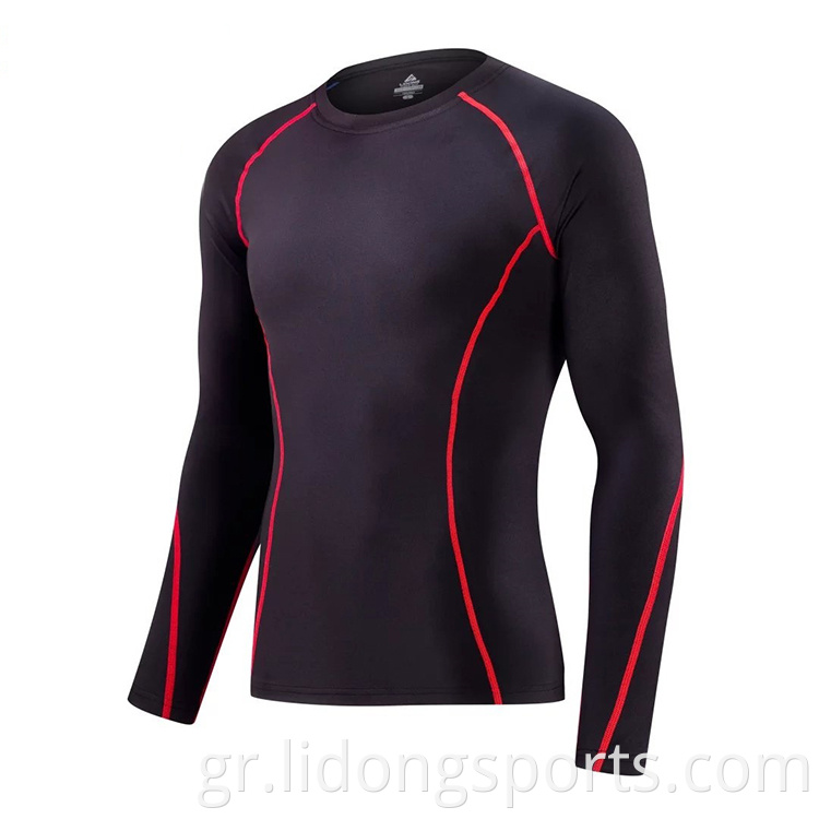 Lidong Κορυφαία ποιότητα Custom Compression Mens New Long Sleeve Fitness Gym Wear